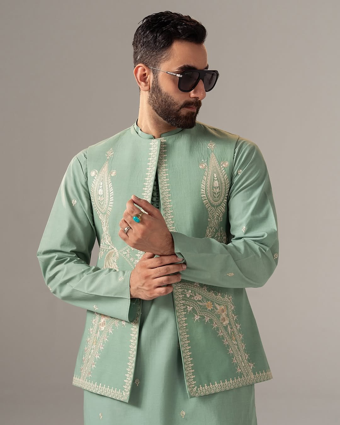 A Men Monsoon Wedding Wear Pista Green