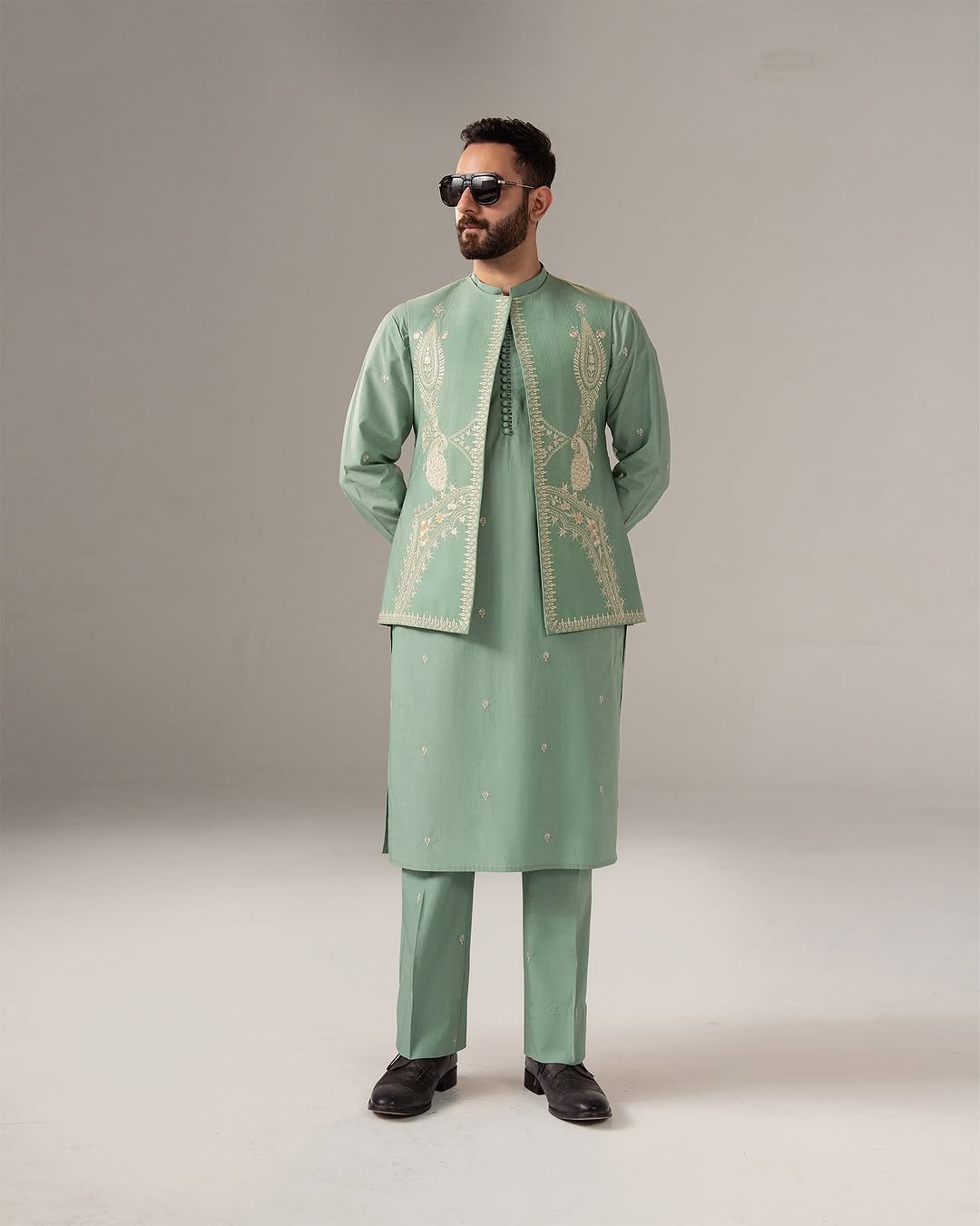 A Men Monsoon Wedding Wear Pista Green - Image 5