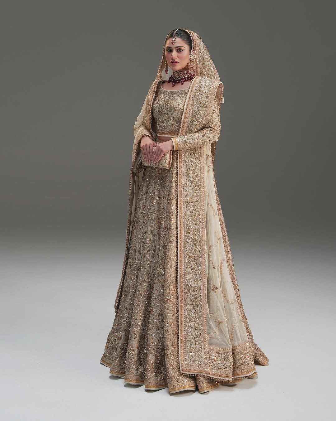 Signature Wedding Ethic Wear Lehenga Creemy Color