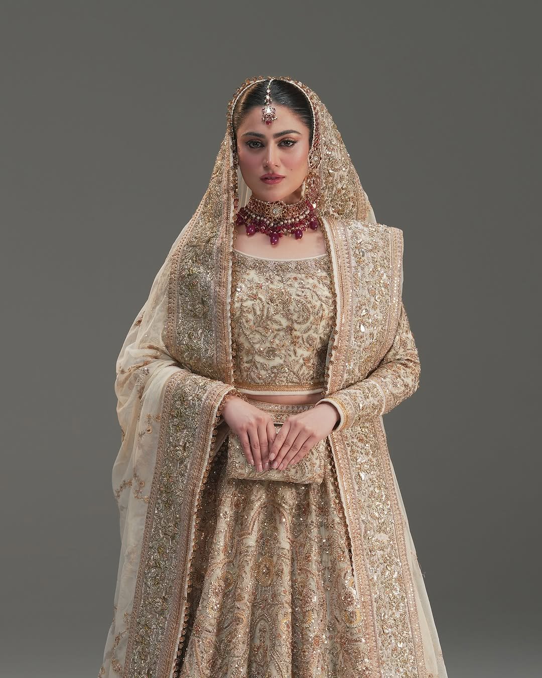 Signature Wedding Ethic Wear Lehenga Creemy Color - Image 3