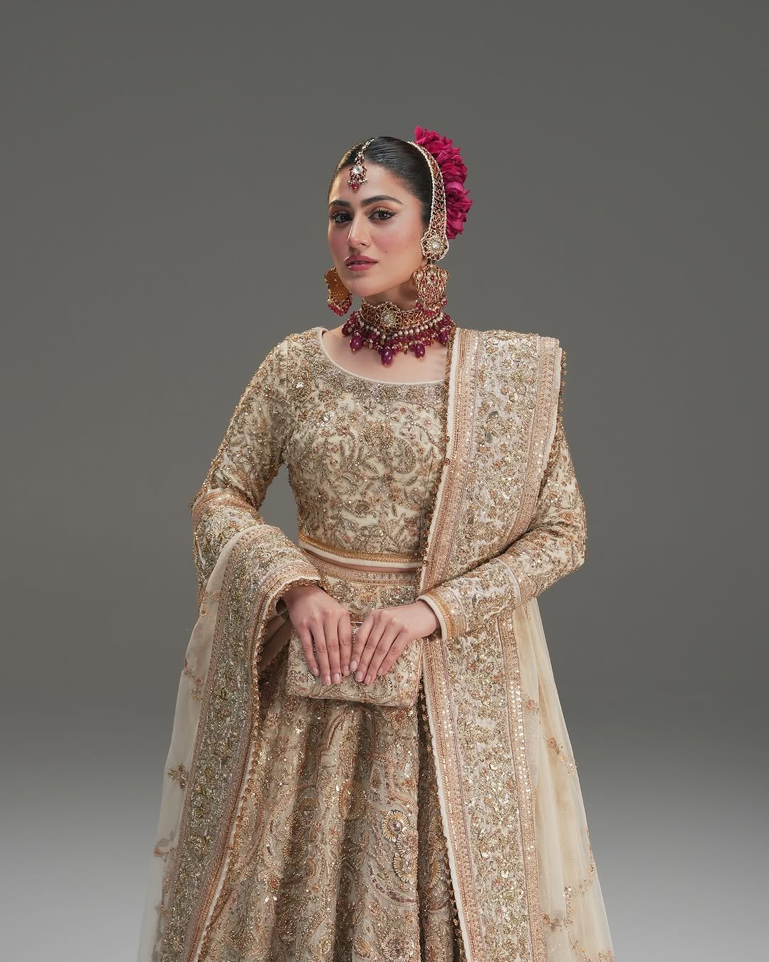 Signature Wedding Ethic Wear Lehenga Creemy Color - Image 7